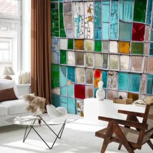 Fotobehang - Sapphire Stained Glass