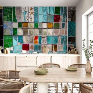 Fotobehang - Sapphire Stained Glass