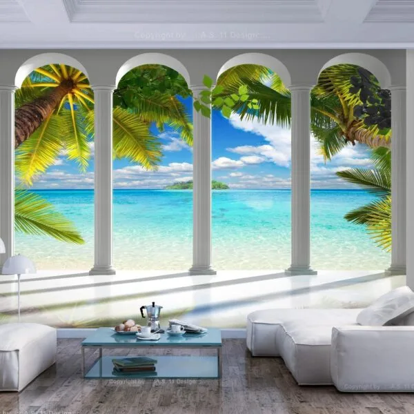 Fotobehang - Sea behind Columns