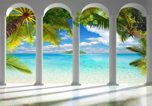 Fotobehang - Sea behind Columns