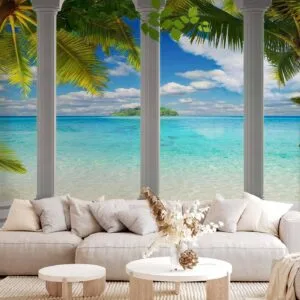 Fotobehang - Sea behind Columns