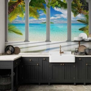 Fotobehang - Sea behind Columns