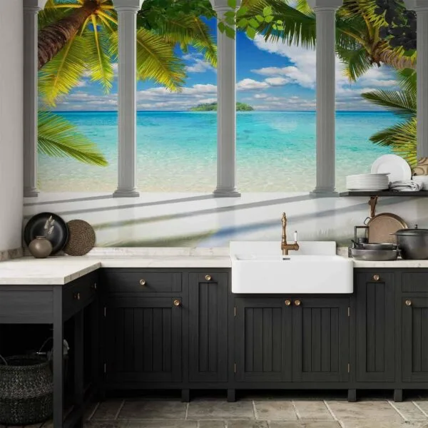 Fotobehang - Sea behind Columns