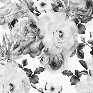 Fotobehang - Sentimental Garden (Black and White)