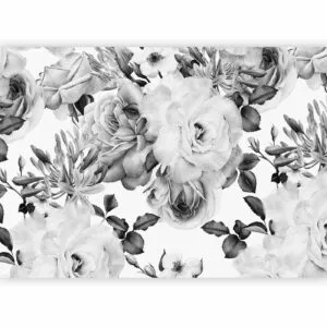 Fotobehang - Sentimental Garden (Black and White)
