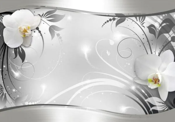 Fotobehang - Silver Abstract