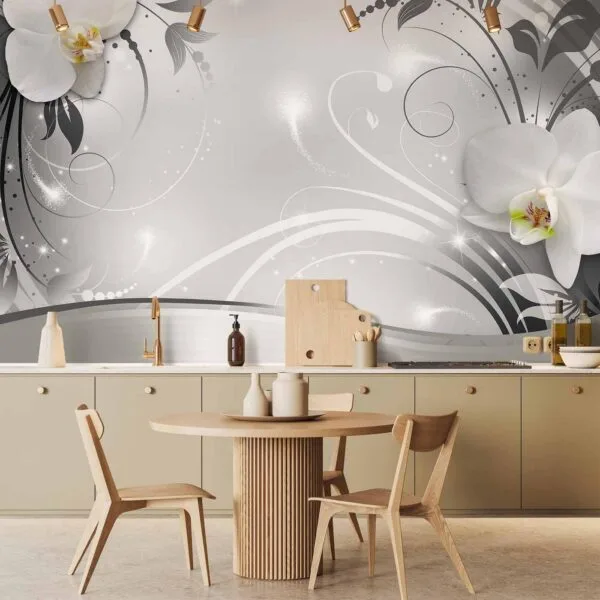 Fotobehang - Silver Abstract