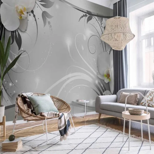 Fotobehang - Silver Abstract
