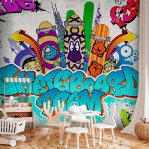 Fotobehang - Skateboard team
