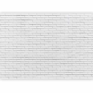 Fotobehang - Snow Brick - Pattern Imitating a Brick Wall in White