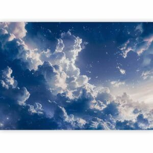 Fotobehang - Starry Clouds and Delicate Light Over a Corner of the Sky