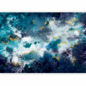 Fotobehang - Stormy ocean - abstract blue composition in watercolour style