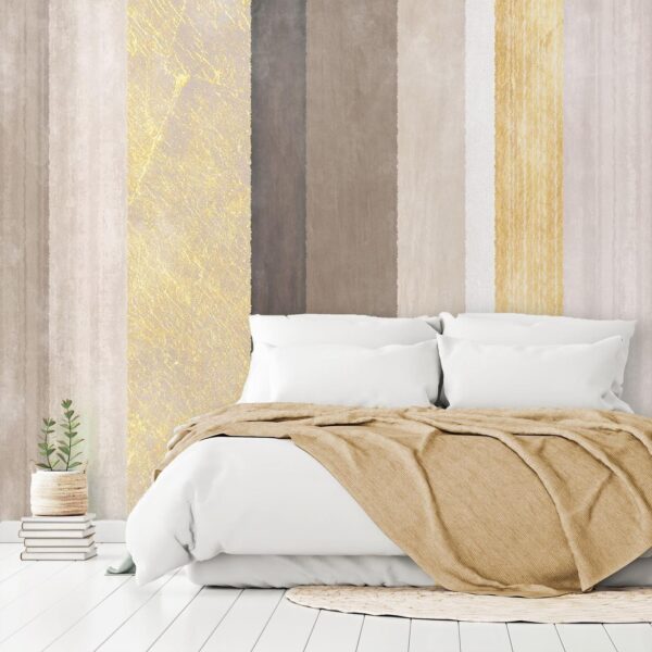 Fotobehang - Striped pattern - abstract background in various stripes with gold pattern