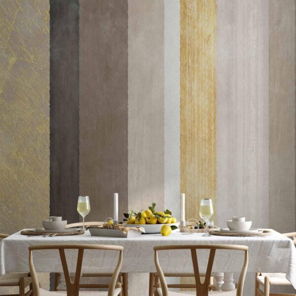 Fotobehang - Striped pattern - abstract background in various stripes with gold pattern