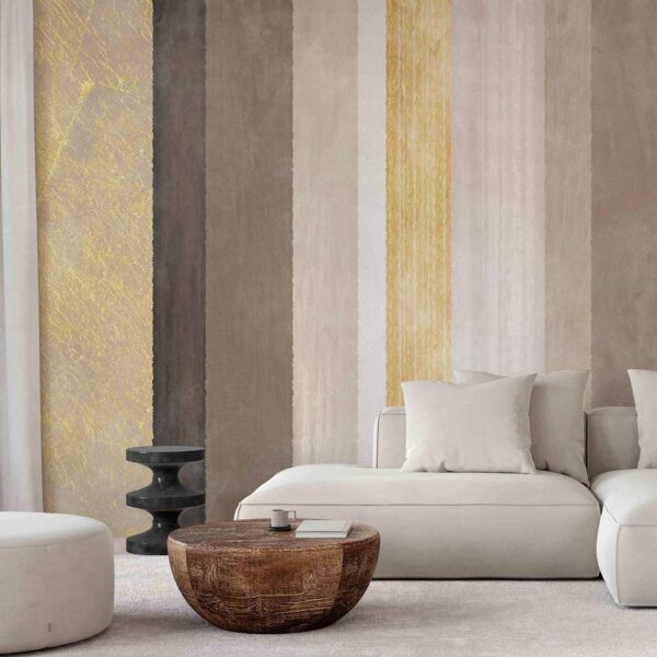 Fotobehang - Striped pattern - abstract background in various stripes with gold pattern