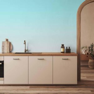 Fotobehang - Summer Morning - Transition of Colors from Light Blue to Pink