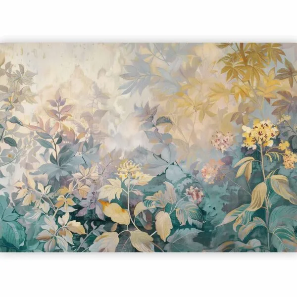 Fotobehang - Tapestry Pattern with a Meadow and Flowers Kilim with a Spring Motif