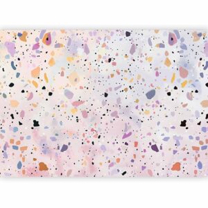 Fotobehang - Terrazzo in Confetti Style Violet-Pink Colorful Pattern