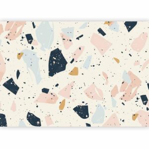 Fotobehang - Terrazzo with Large Scaled Stones in Subdued Colors