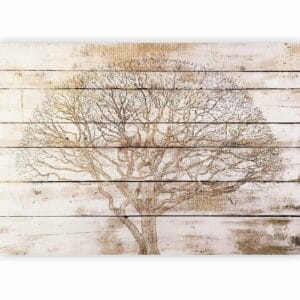 Fotobehang - Tree on Boards