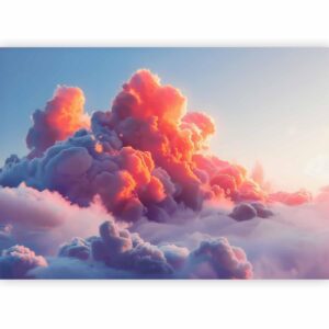Fotobehang - Twilight Spectacle: Clouds in Shades of Pink and Violet