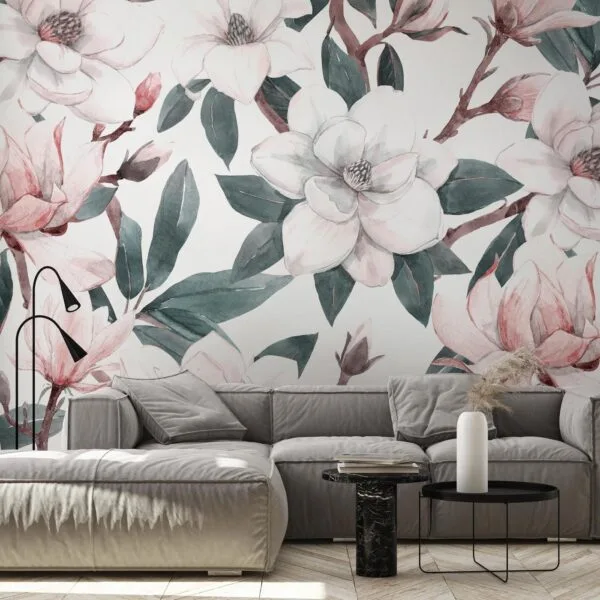 Fotobehang - Watercolor Magnolias - Second Variant