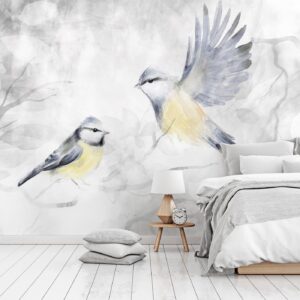 Fotobehang - Watercolor Tit - Second Variant