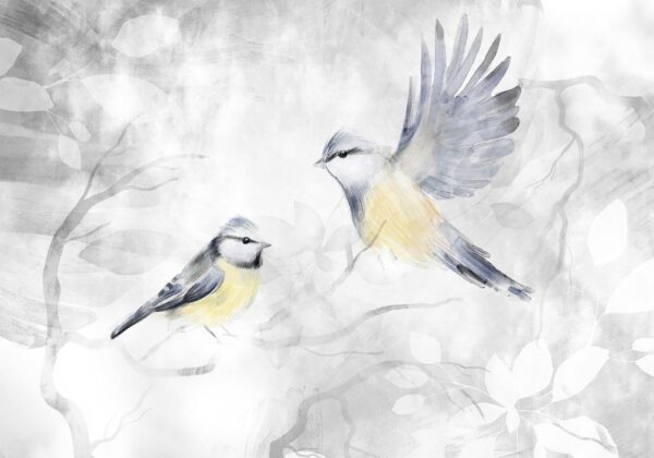 Fotobehang - Watercolor Tit - Second Variant