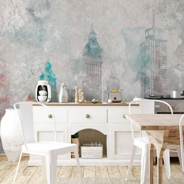 Fotobehang - Watercolour City