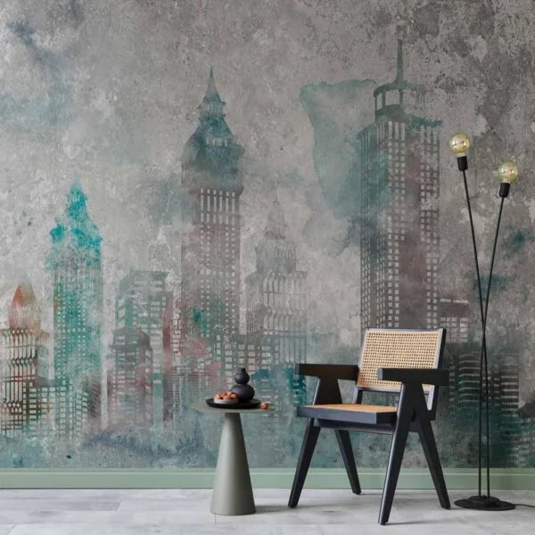 Fotobehang - Watercolour City