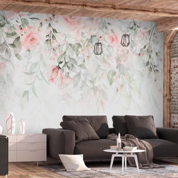 Fotobehang - Waterfall of Roses - First Variant