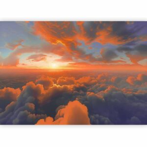 Fotobehang - When Dawn Tickles the Clouds: A Spectacle of Colors on the Morning Sky