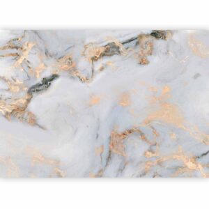 Fotobehang - White Stone - Elegant Marble With Golden Highlights