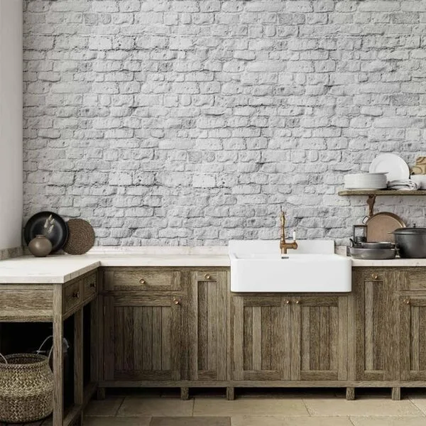 Fotobehang - White brick