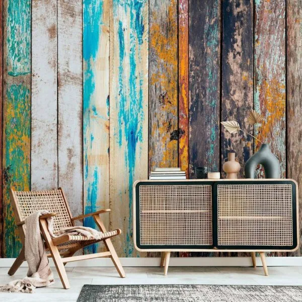 Fotobehang - Wooden Rainbow
