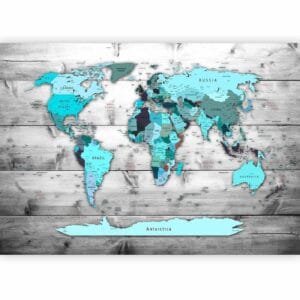 Fotobehang - World Map: Blue Continents