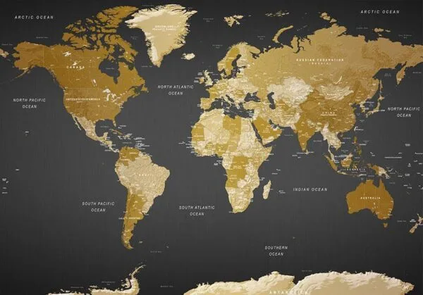 Fotobehang - World Map: Modern Geography
