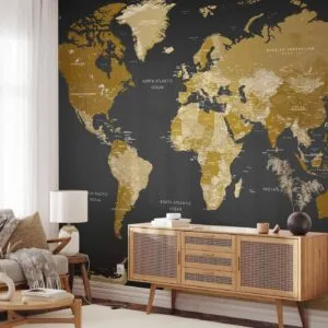 Fotobehang - World Map: Modern Geography