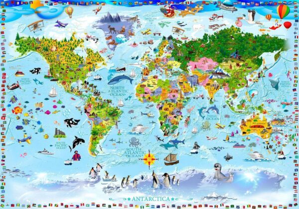 Fotobehang - World Map for Kids