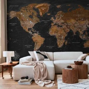 Fotobehang - World: Stylish Map