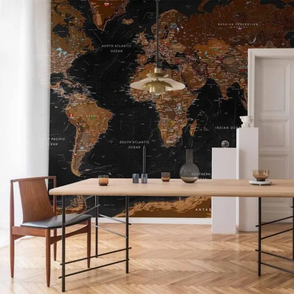 Fotobehang - World: Stylish Map