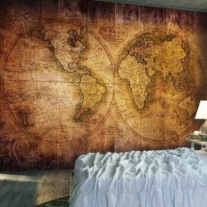 Fotobehang - World on old map