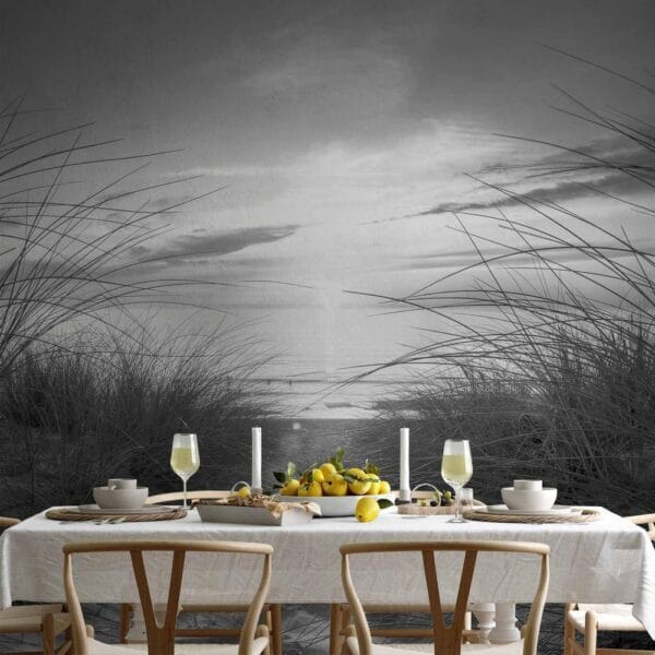 Fotobehang - beach (black and white)