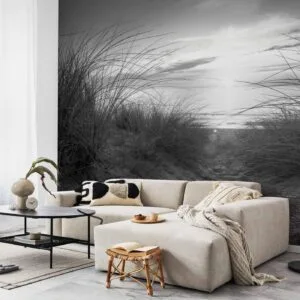 Fotobehang - beach (black and white)