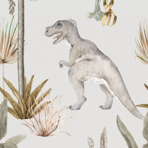 Fotobehang INK7662 Sofie & Junar Dino Parc, Grey