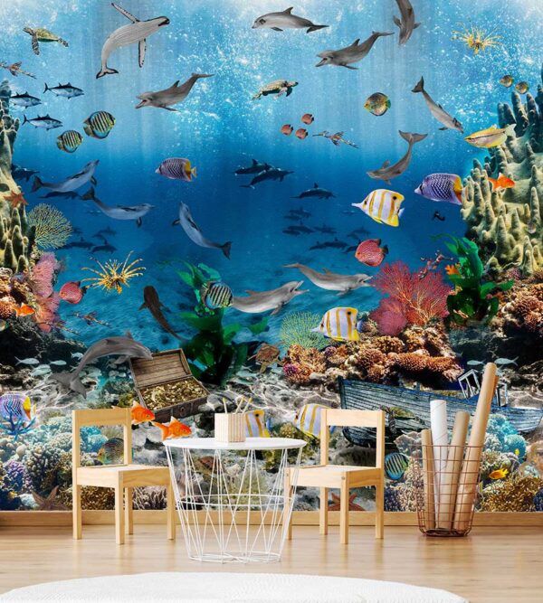 Fotobehang INK7666 Sofie & Junar Aquarium