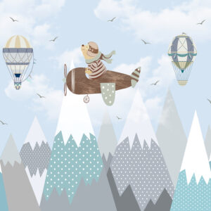 Fotobehang Air Travel Bear Cute Walls CW6001-1