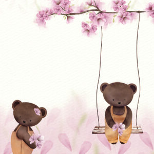 Fotobehang Swinging Teddy Cute Walls CW6127-1