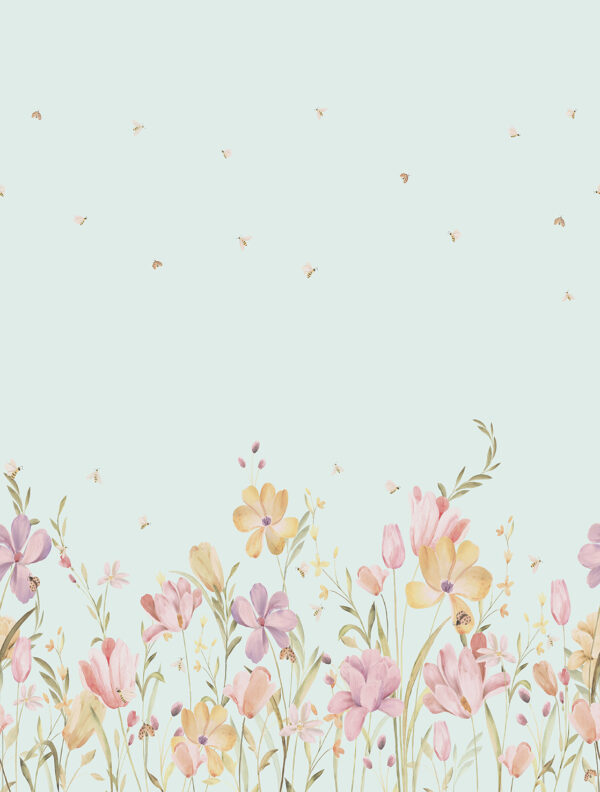 Fotobehang Bee Flowers Cute Walls CW6129-2