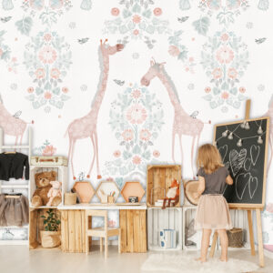 Fotobehang Giraffe's Olive&Noah INK7811
